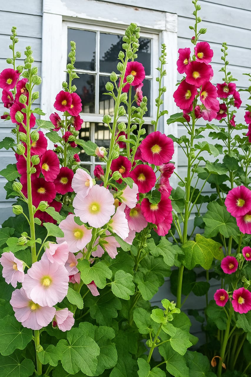Hollyhock Mix Wall Climbing Flower Seed .(Pack of 100 seed)