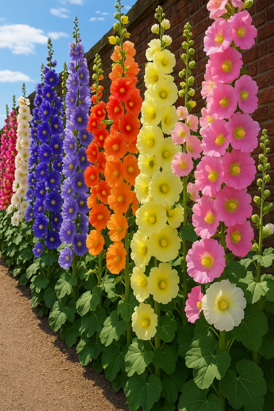 Hollyhock Mix Wall Climbing Flower Seed .(Pack of 100 seed)